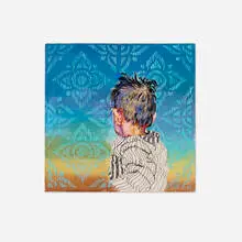 Daniela Garcia Hamilton, Adelante, 2023, embroidery and acrylic on canvas
