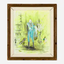 Martín Nuñez, The Dimension of the Yellow Atmosphere, 2020, mixed media on board in artist's frame