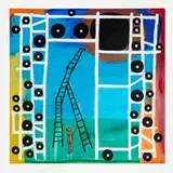 Luis Cruz Azaceta, Man Fixing the Sky IV, 1993, acrylic on canvas