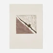 Bat in Flight by Francisco Toledo, c. 1985, etching in colors, sold Oct 2024