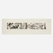 Toads and Monkeys by Francisco Toledo, c. 2000, etching, sold Oct 2024
