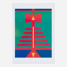 Emblema logotipo poético by Rubem Valentim, c. 1974, screenprint in colors, sold Oct 2024