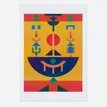 Composição 12 by Rubem Valentim, c. 1962, screenprint in colors, sold Oct 2024