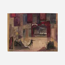 Roberto Montenegro, Untitled (Set Design for Hamlet), 1959, watercolor, gouache and graphite on paper