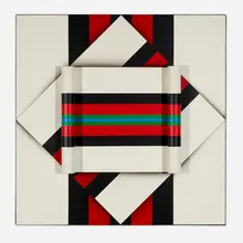 Omar Rayo, Tender Trap, 1965, oil on shaped canvas