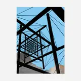 Kenneth Snelson, Untitled, 1971, screenprint in colors