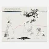 Saul Steinberg, Sam's Art (from the New York International portfolio), 1966, lithograph in colors