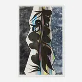 Chris Ofili, Rincon Falls - Black Leaf, 2008, spit bite and sugar lift aquatint in colors with drypoint on Somerset
