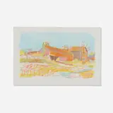 Wolf Kahn, Barns in Autumn, 1978, lithograph in colors