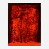 Rufino Tamayo, Mujer Con Brazos Altos en Rojo (Affiche Avant Lettre) (from the Mujeres portfolio)