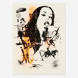 Leo Gabin, Debut, 2007, 1-color screenprint with spray paint hand-embellishment on cotton rag