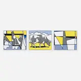 Roy Lichtenstein, Cow Triptych (Cow Going Abstract), 1982, screenprint on paper