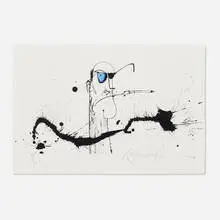 Ralph Steadman, Old Blue Eyes (Hunter S. Thompson), 2006, 2-color screenprint on Rising Stonehenge cotton rag