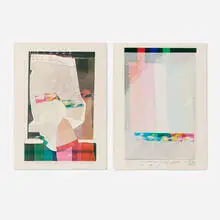 Margot Lovejoy, Two works from the See the Beautiful Sea portfolio, screenprint in colors