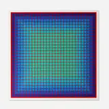 Julian Stanczak, Conferring Blue, 1981, screenprint in colors