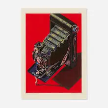 Robert Cottingham, HAWK-EYE (red), 2000, lithograph in colors