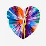 Heart Spin Painting by Damien Hirst, 2009, acrylic on paper, sold Sep 2025