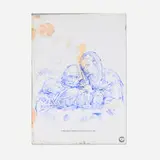 David Godbold, Woof, 2006, ink on tracing paper over found paper