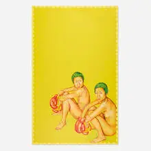 Su-en Wong, Untitled (Boxers), 2001, colored pencil and acrylic on paper