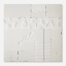 Abe Ajay, Untitled (Relief #6WP76), 1976, reinforced plaster in acrylic vitrine