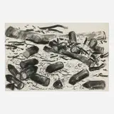 David Nash, Charring Ends for Black Dome, 1986, charcoal on paper