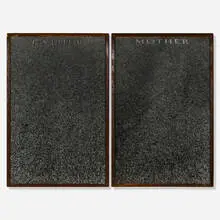 Graves (Father and Mother) (diptych) by Sophie Calle, 1990, gelatin silver print mounted to aluminum in artist's frame, sold Sep 2025