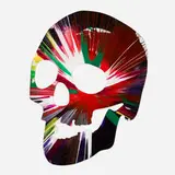 Skull Spin Painting by Damien Hirst, 2009, acrylic on paper, sold Sep 2025