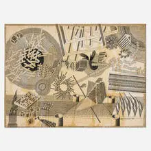 Zbigniew Makowski, Labyrinths and Falls, 1966, ink and tea on paper