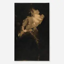 Matsumi Kanemitsu, Winter Night, 1960, Sumi ink on Masonite
