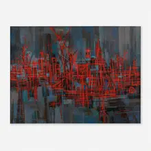 Gabor Peterdi, Red Harbor, 1953, oil on canvas