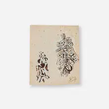 Totem #2 by Mark Tobey, 1953, tempera on paper, sold Sep 2025