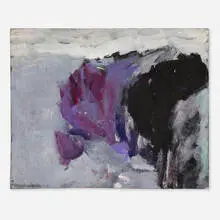 Adja Yunkers, Sketch for Walking Along the Cliffs, 1961-62, gouache on canvas board