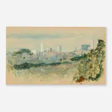 John Button, Russian Hill, 1970, watercolor on paper