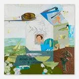 Tony Berlant, Diary, 1985, found metal and oil on canvas collaged to plywood with brads