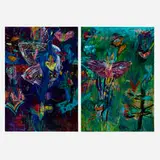 Ford Crull, Wanderlust (diptych), 1988, oil and oil stick on canvas
