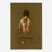 Julio Larraz, Le espalda il nudo, 1975, pastel on paper