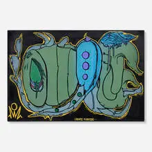 Lance de los Reyes, Create Purpose, 1998, spray paint and acrylic on canvas