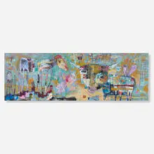 Jesse Reno, Water Comes from Towers, 2006, acrylic, oil pastel and graphite on canvas
