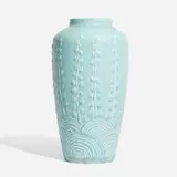 Production vase with embossed pussy willows by Margaret Helen McDonald for Rookwood Pottery, sold Nov 2023