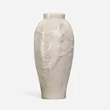 Large production vase with embossed female nudes by Harriet Elizabeth Wilcox for Rookwood Pottery, sold Nov 2023