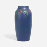 Decorated Mat vase with stylized flowers and leaves by Charles S. Todd for Rookwood Pottery, sold Nov 2023