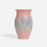 John Wesley Pullman for Rookwood Pottery, Decorated Mat/Double Vellum vase with stylized flowers