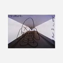 Untitled (Postcard) by Kaws, 2004, Ink on found object, sold May 2024