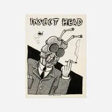 J.R. Williams, Insect Head, 1984, ink, graphite and Wite-Out on paper