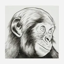 Charles Burns, A Bonobo, 2007, ink on paper