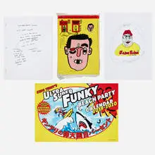 Terry Johnson, Art and publications with correspondence from Jason Polan, ink on paper, bound printed paper, printed fabric