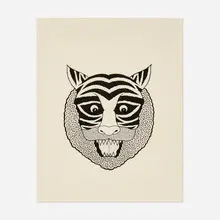Matt Leines, Tiger, 2013, ink on paper