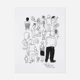 Jason Polan, People at the Museum of Modern Art July 9, 2009, 2009, ink on paper
