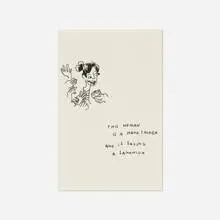 Jason Polan, This Woman is a Hand Talker and is Eating a Sandwich, ink on paper