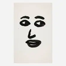 Jason Polan, Untitled (Face), 2017, Krink paint on paper
